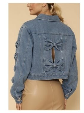 New Bow Denim Trucker Jacket